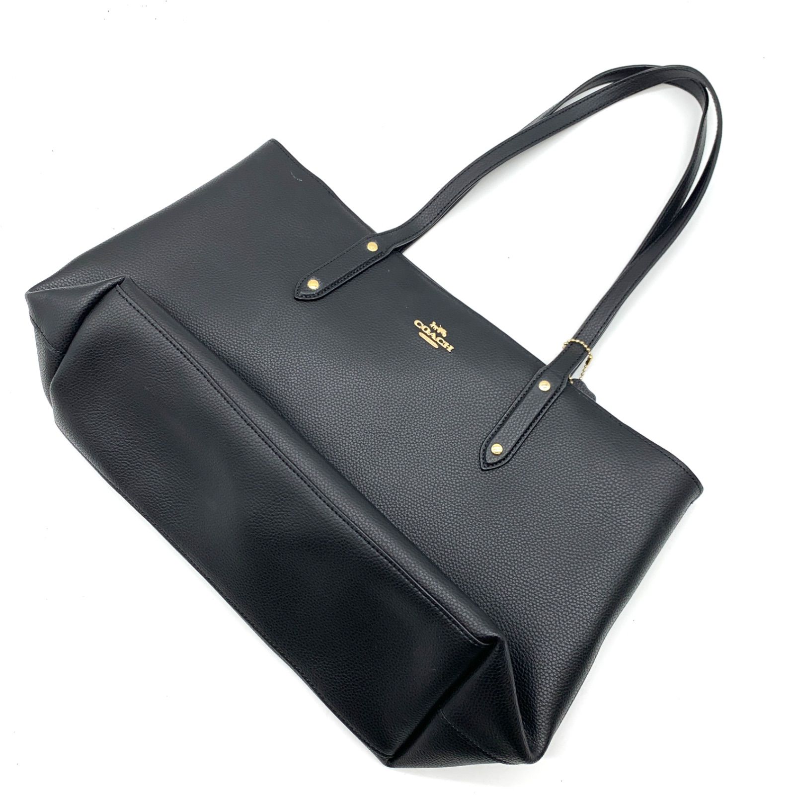 SRYS＠フォロー割5% COACH ブラックレザー トートバッグ COACH ブラック レザートートバッグ - メルカリ