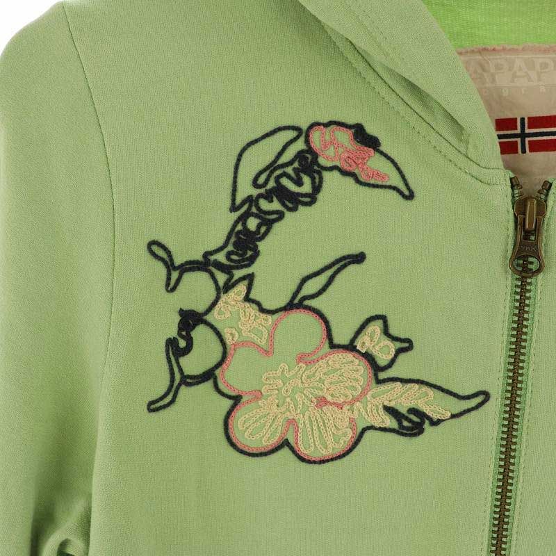 ナパピリ NAPAPIJRI スウェットパーカー ジップアップ 刺繍 XS
