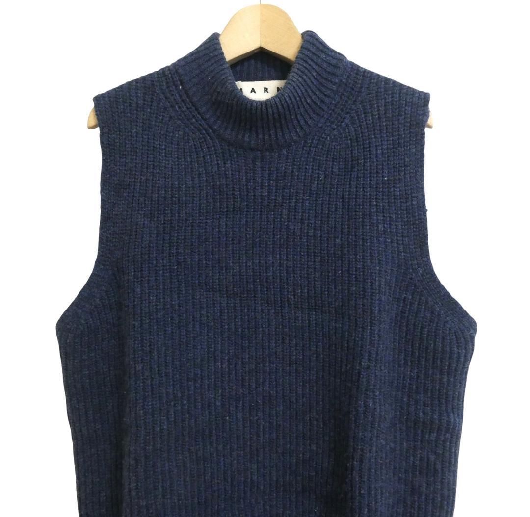 新品同様 マルニ MARNI ベスト セーター ニット ウールリブ モック 
