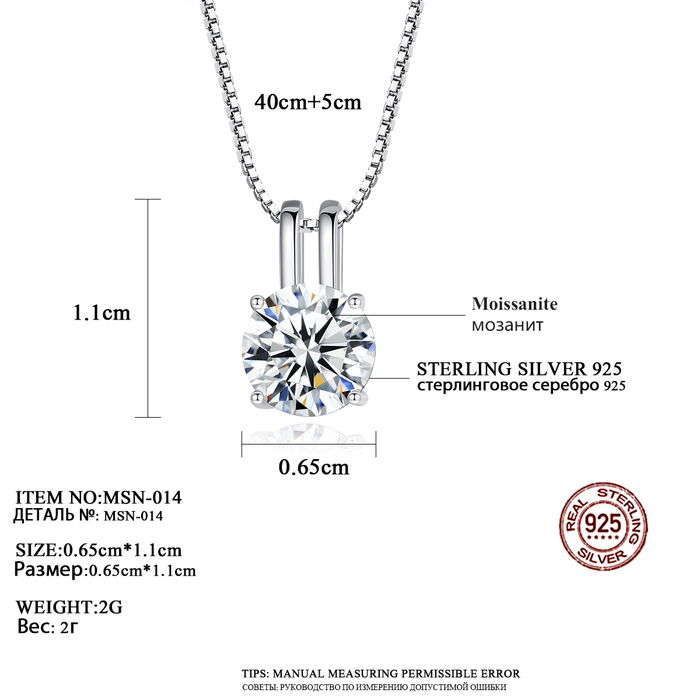 ネックレス 1Carat モアサナイト シルバー925 msn014 - JEWELRY