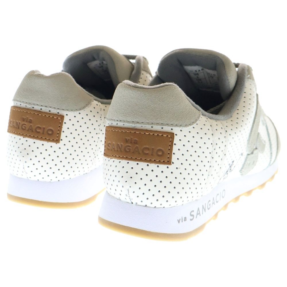 存在感抜群！ Sangacio サンガッチョ にゅ～ず スウェード切り替え レザーローカットスニーカー レディース グレー ホワイト US6 24cm
