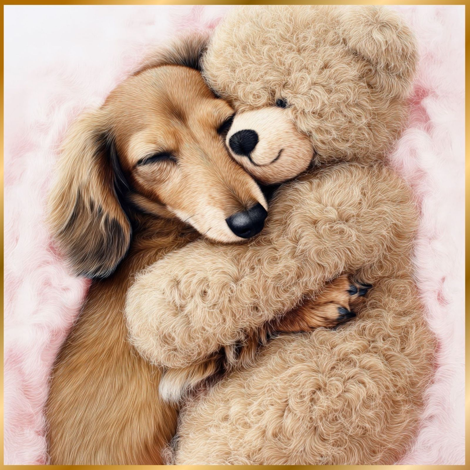 くまのぬいぐるみ - ダックスフンド犬 テディーベア teddy bear かわいい 癒し系 インテリアアート ペットロス うちの子 記念日 アートポスター 犬の絵 犬のイラスト ギフト プレゼント