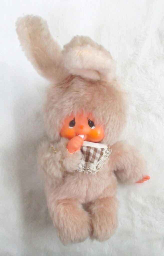 レア冬限定モンチッチ 雪 うさぎ ラメいり Sekiguchi レトロチック