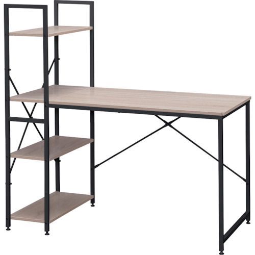 ＩＲＩＳ ５７４２１９ ラック付きデスク １２００×６２０ ライトナチュラル ブラック