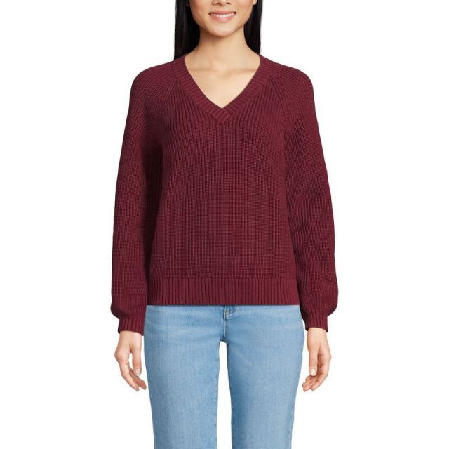 売れ筋商品|||ランズエンド ニット&セーター アウター レディース Women's Cotton Modal Sweater Vest Red Amazon.com: Women Knit Cardigan Vest Red SleeveleS O-Neck
