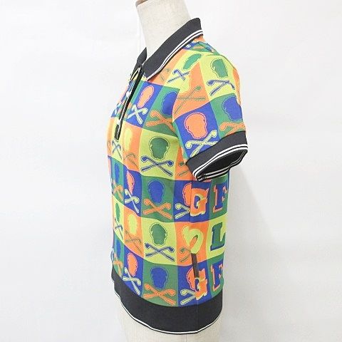 MARK&LONA ストレッチ　ジャガード　スカル　総柄　半袖　ポロシャツ MARK&LONA 【新品】マークアンドロナ 半袖ポロシャツ 黒 ロゴ