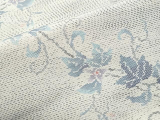 平和屋着物○本場大島紬 白大島 総絣花唐草文 正絹 逸品 未使用