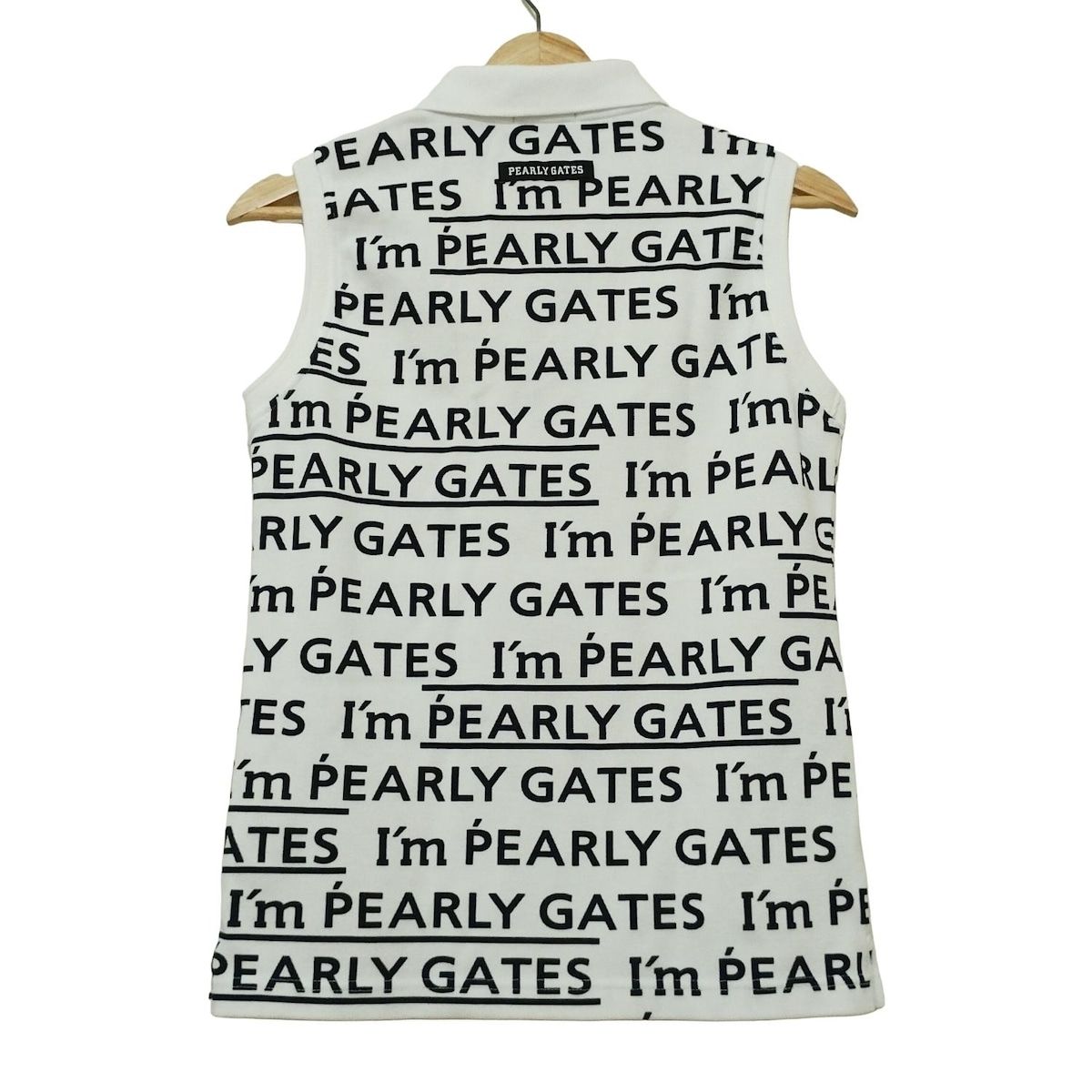 PEARLY GATES パーリーゲイツ ノースリーブポロシャツ サイズ0 XS レディース - 白×黒
