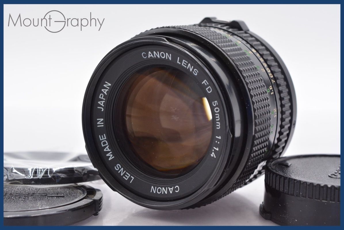 ★美品★キャノン CANON NEW FD 50mm F1.4 ★前後キャップ★ ☆良品☆ キヤノン Canon NEW FD 50mm F1.4 前後キャップ&レンズ
