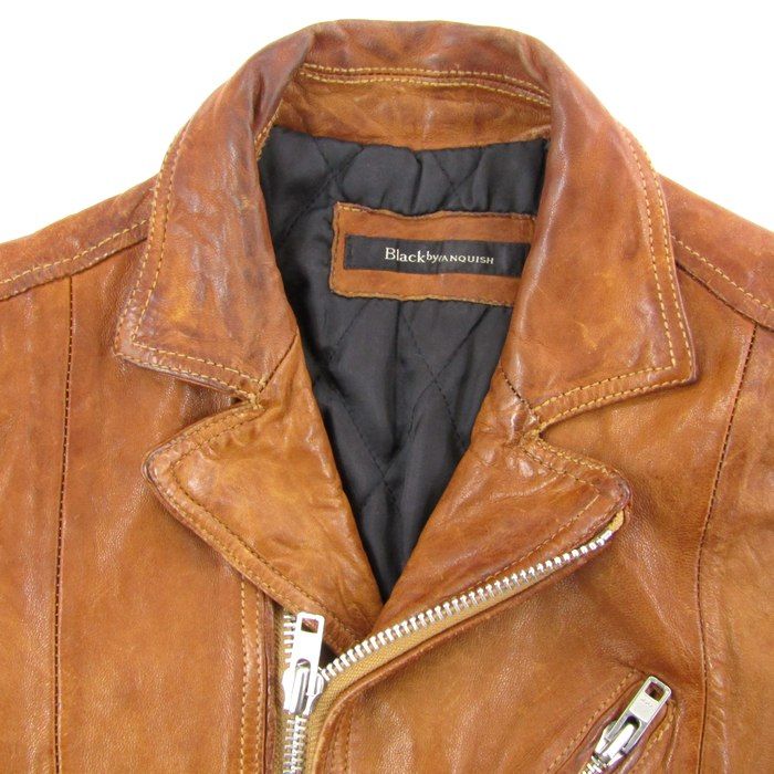 Black by Vanquish ブラウンレザーライダースジャケット ブラックバイヴァンキッシュ ライダースジャケット レザージャケット