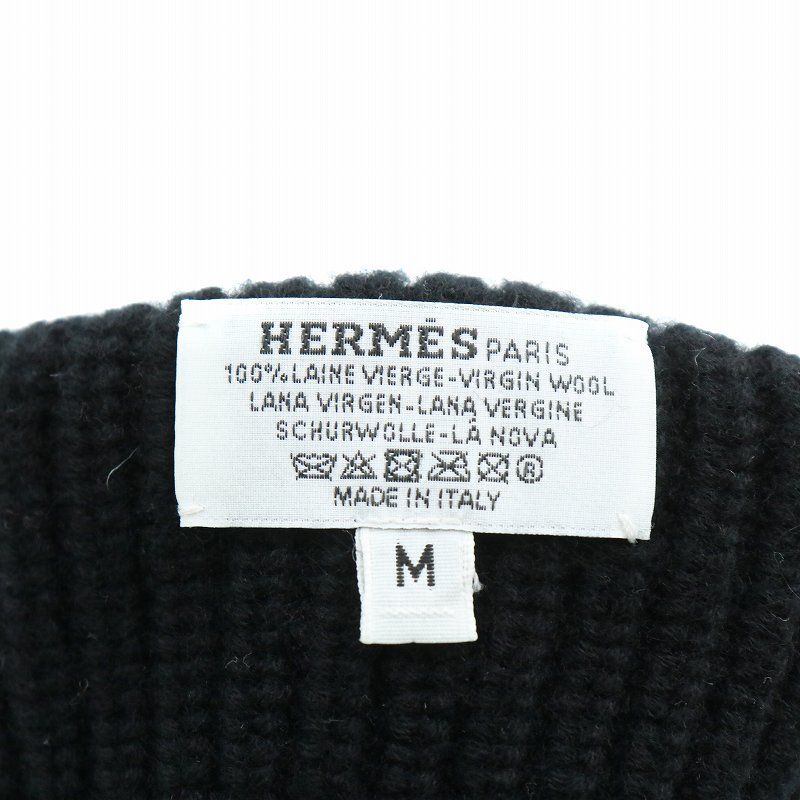 【冬にぴったり♪】HERMES ボニーグローブ エルメス HERMES 手袋 グローブ ニット 五本指 ウール 模様編み