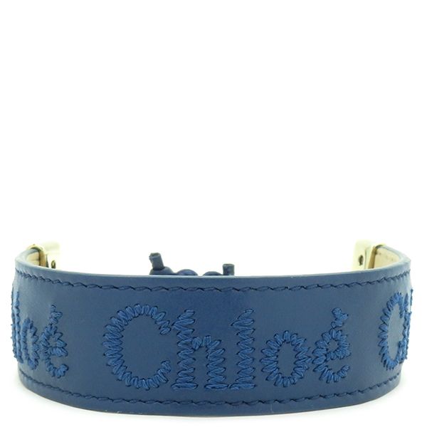 クロエ Chloe ブレスレット ウッディ WOODY レザーブレス レザー GP ディープデニム ゴールド金具 CHC23SFB19CHO477TU 箱