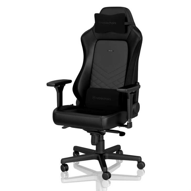 送料無料 ♥ 未開梱 NOBLECHAIRS ゲーミングチェア ＨＥＲＯ ヘッドレスト ランバーサポート付 NBL-HRO-PU-BLA-SGL