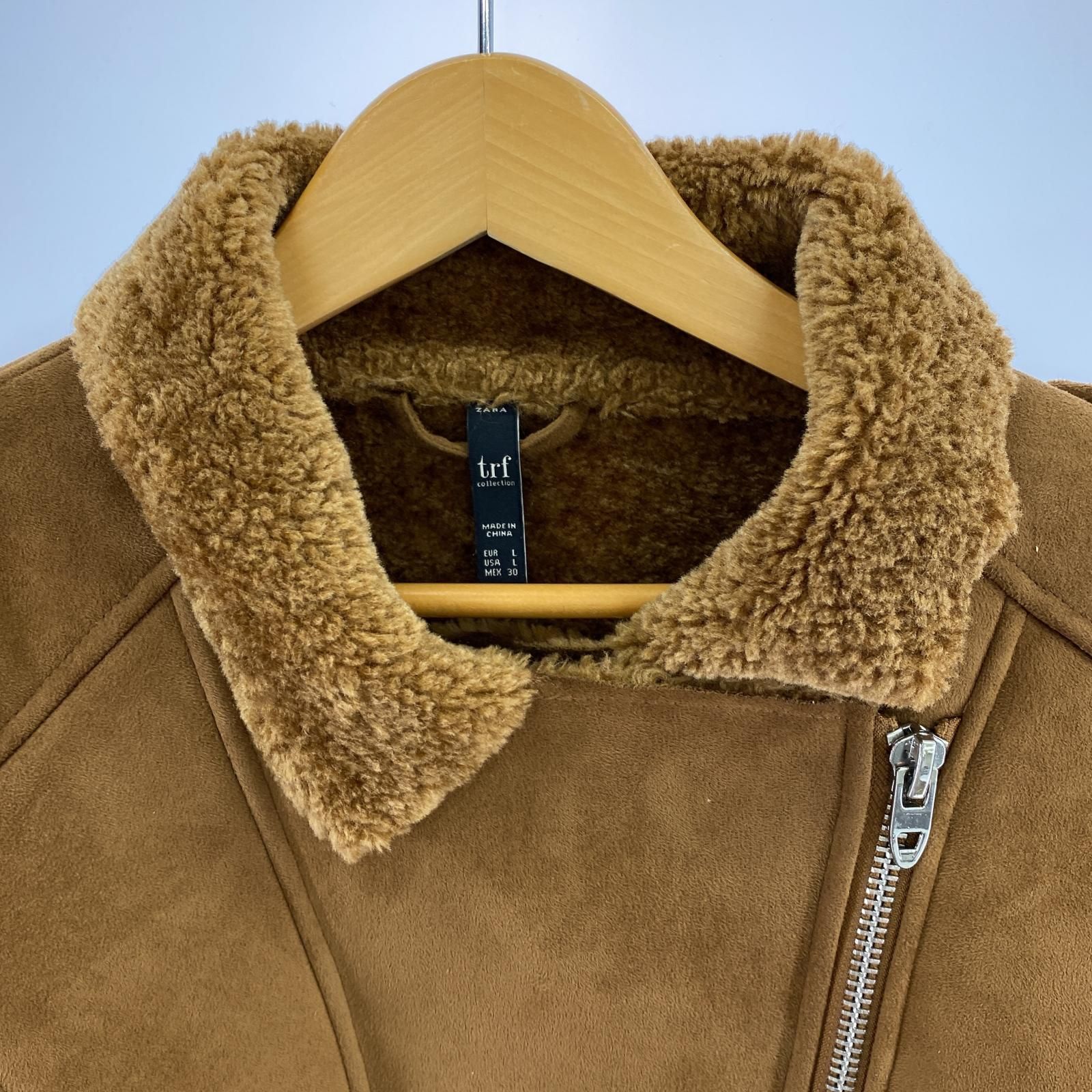 ZARA ムートンコート EUR L ムートンジャケット（中古】ザラ