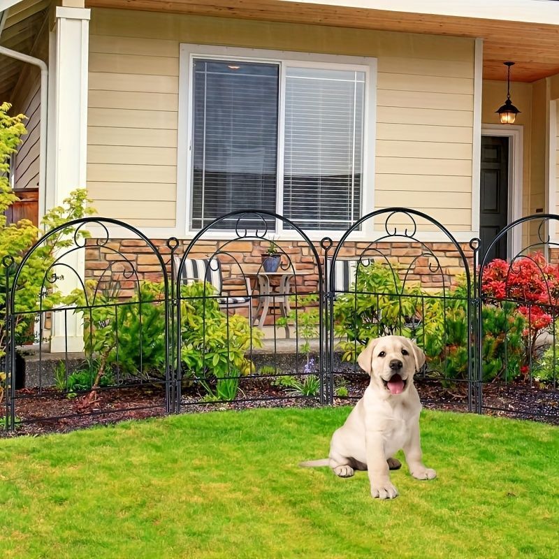 フェンス ガーデンフェンス 北欧 おしゃれ 10個 ガーデニング 弓形の錆びない金属 ノーディグフェンス境界 地中のステーク 動物のバリア ウサギや犬用 屋外 景観の装飾 庭や庭の装飾 60 cm x 33.5 メートル ガーデン 庭 ブラック