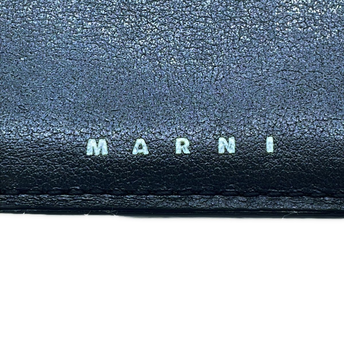 MARNI マルニ レザーフラグメントカードケース ネイビー×ブラック  