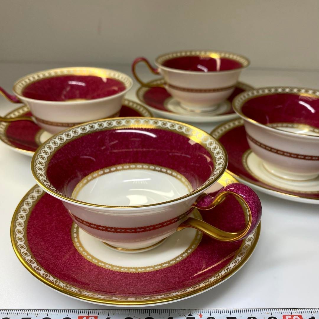 洋3 ウェッジウッド ユーランダーパウダールビーカップ＆ソーサー4客