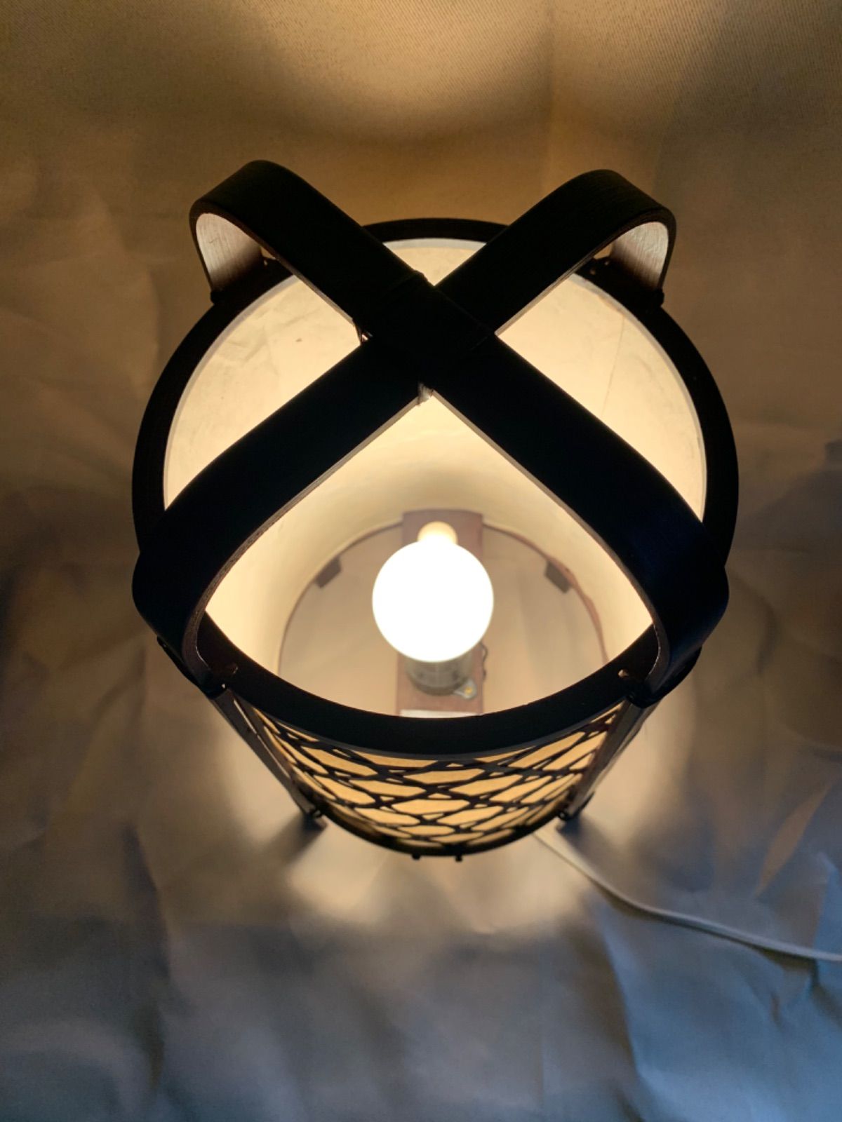 置行灯/松竹梅/照明/和風/古小物/昭和レトロ/アンティーク ヤマギワ 置行燈 和紙 竹 曲げ木 照明 和風 古小物 昭和レトロ