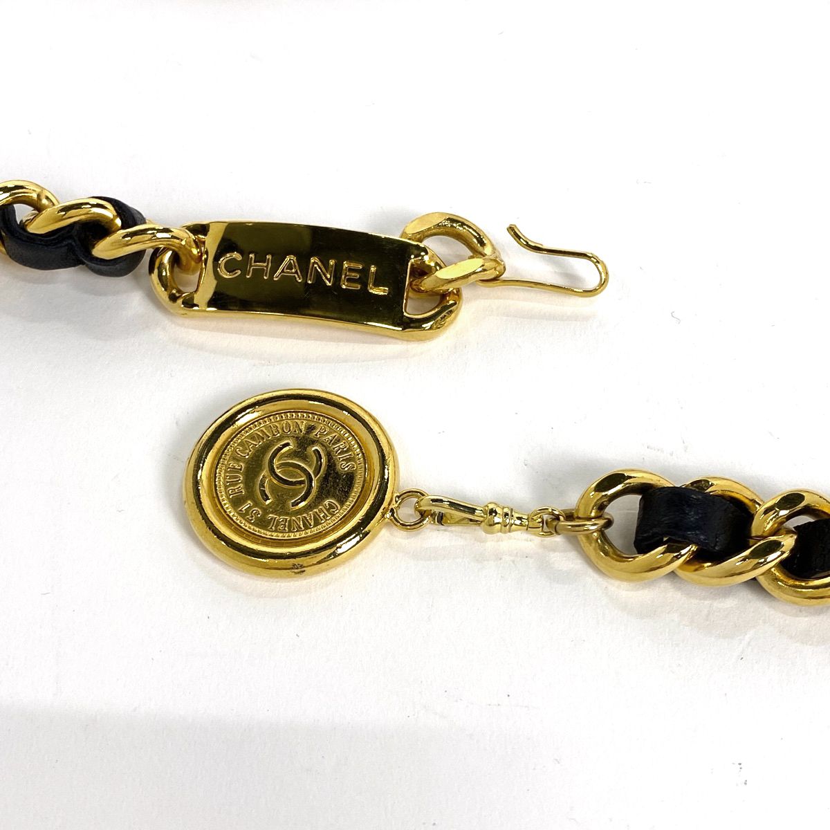 シャネル CHANEL ココマーク チェーン ベルト GP レザー