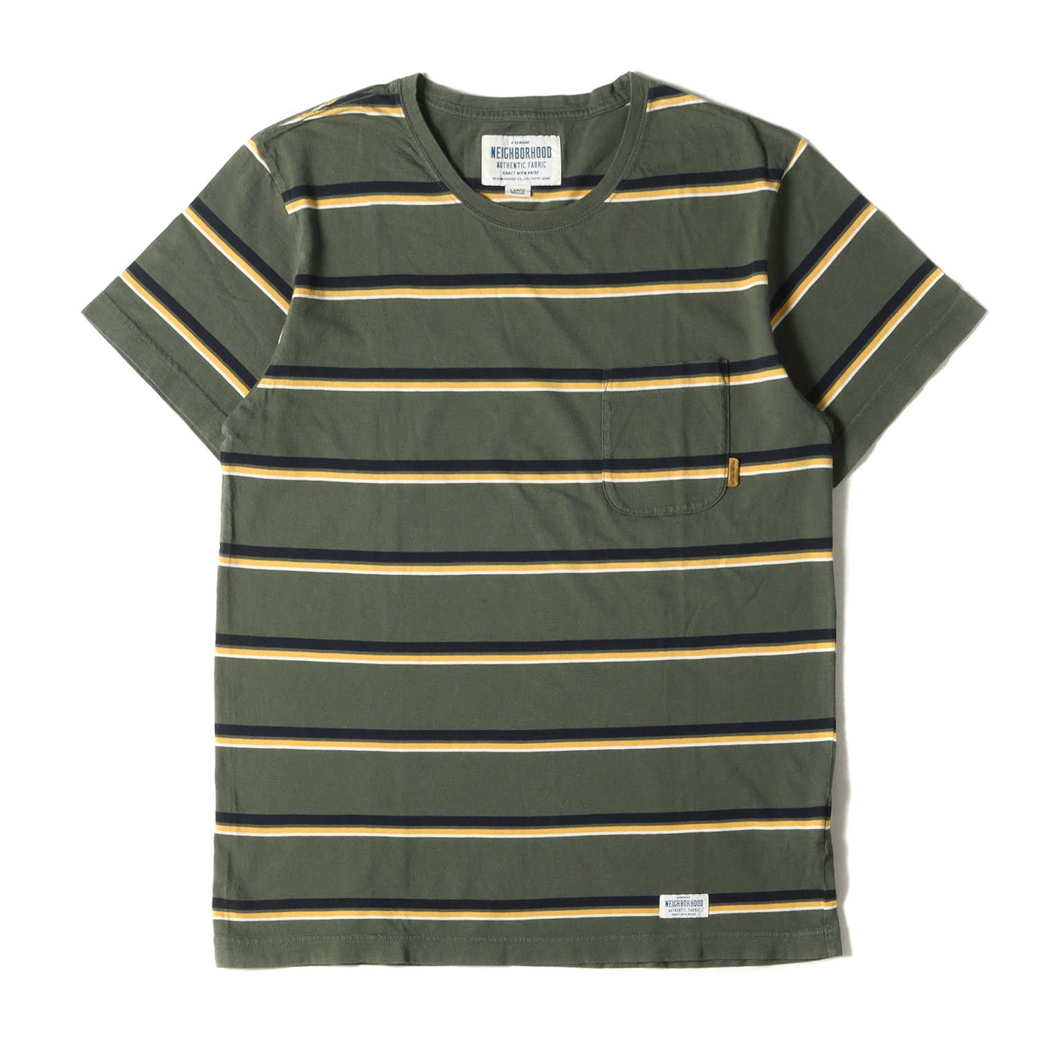NEIGHBORHOOD ネイバーフッド Tシャツ サイズ:L ボーダー ポケット 
