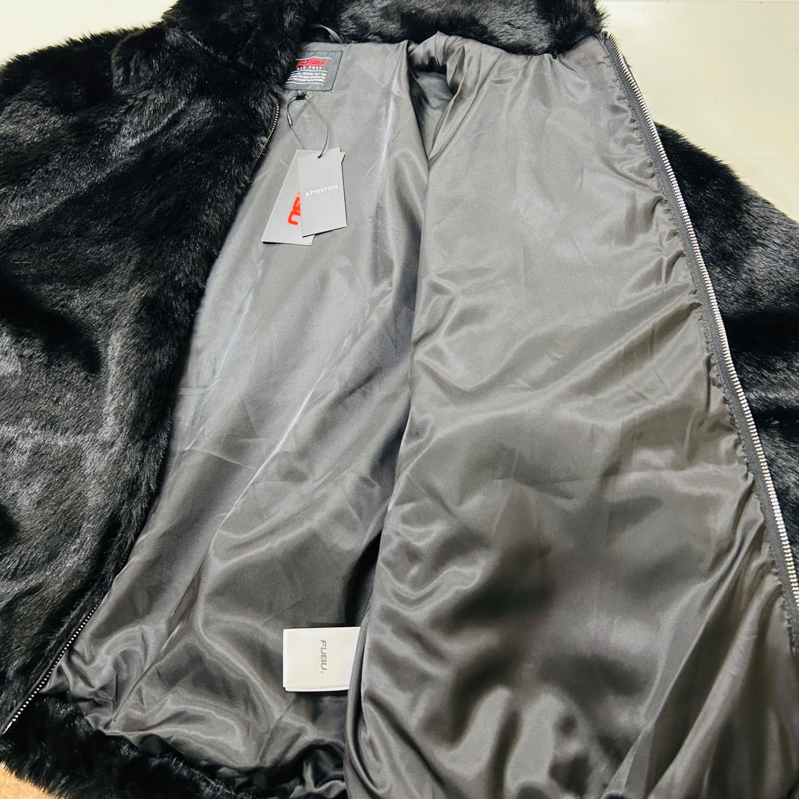 新作】【FUBU／フブ・Faux Far Hooded Jacket （ブラック 
