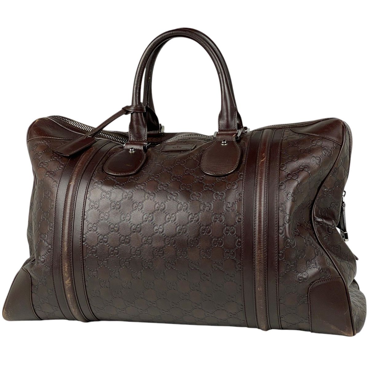 グッチ GUCCI グッチシマ ボストンバッグ 旅行 シグネチャー ボストンバッグ シマレザー ブラウン 146204 レディース