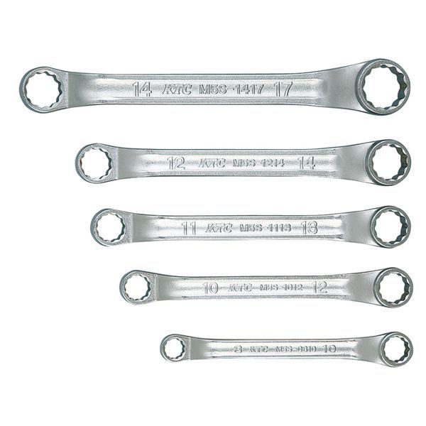 KTC 京都機械工具 45゜X6゜ショートメガネレンチセット 5本組 TM5S05