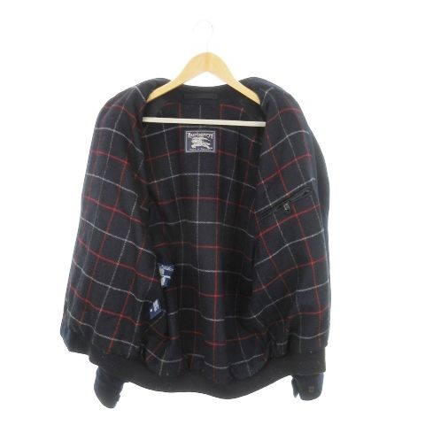 まるふく　パパス　ネイビー ウールジャケット チェック柄裏地 バーバリーズ Burberrys ヴィンテージ ジャケット ウール ジップ