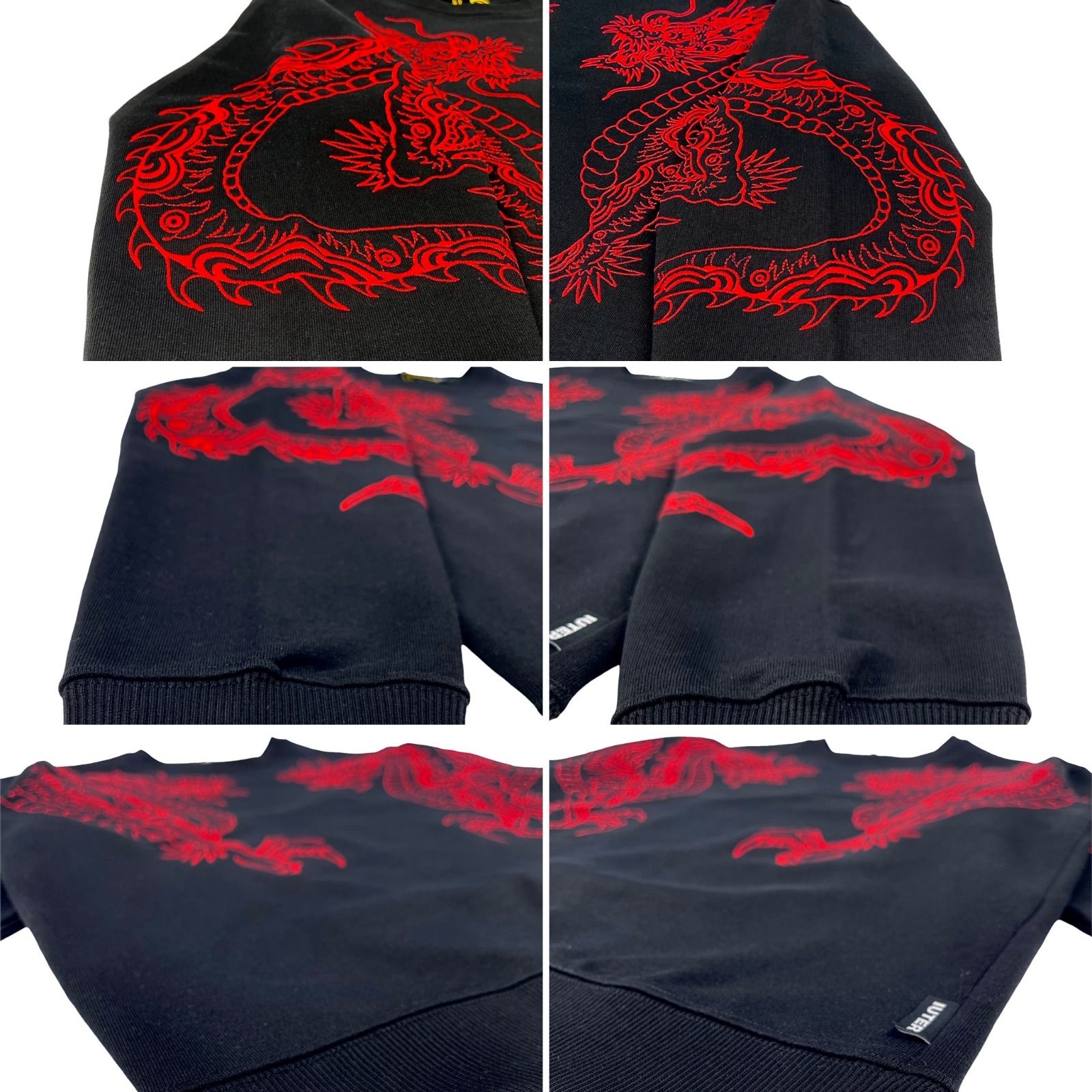 IUTER イウター 龍 ドラゴン 刺繍 ワイド ルーズ フィット クルー 