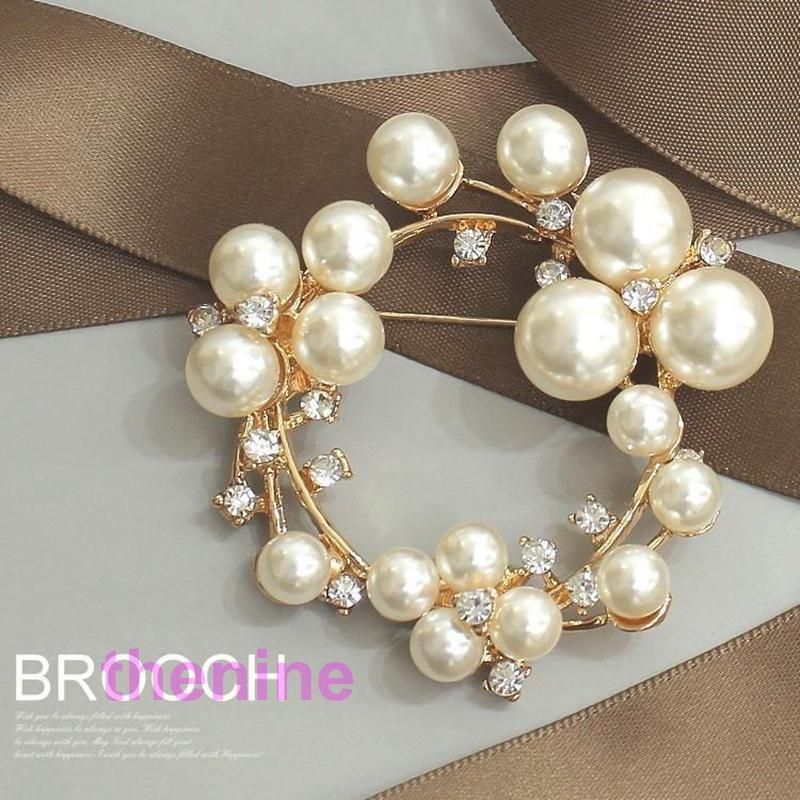 DIOR | Clair D Lune ブローチ メタル・レジンパール・クリスタル