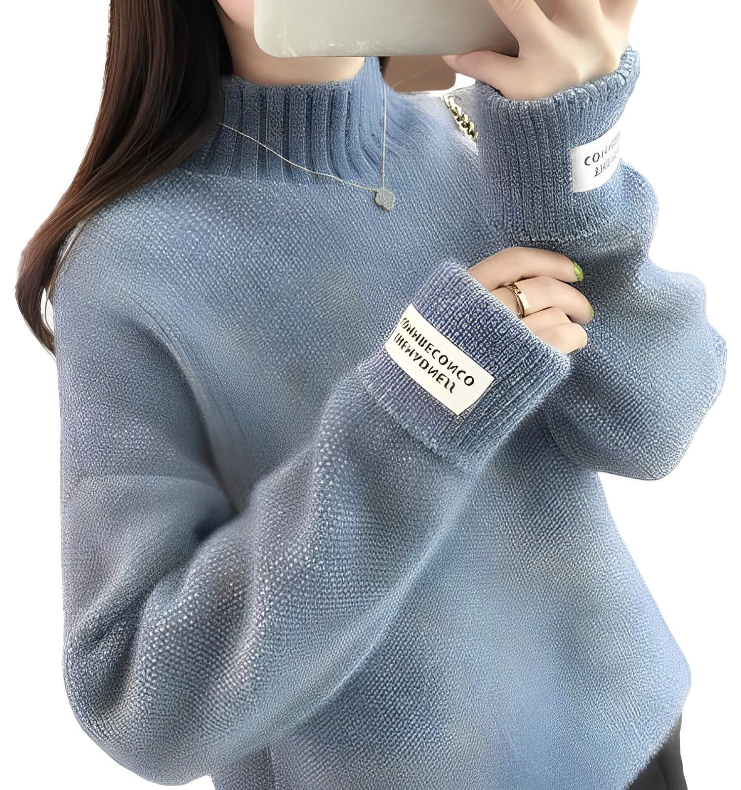 人気商品】ふわふわ タートル ニット あったか ロゴ [セカンドルーツ