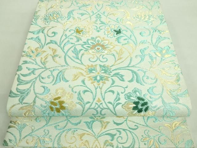 平和屋着物■極上　六通柄袋帯　モール　更紗花唐草　金糸　逸品　DZAA7710kh5 平和屋着物□極上 六通柄袋帯 モール 更紗花唐草 金糸 逸品