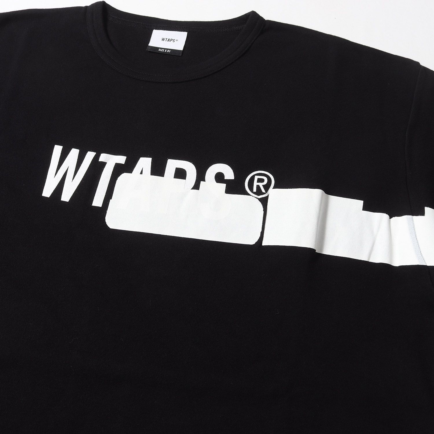 新品同様 WTAPS ダブルタップス Tシャツ サイズ:S 19AW ブランドロゴ ヘビーウェイト クルーネック Tシャツ SIDE EFFECT. DESIGN SS 01 ブラック  トップス カットソー 半袖【メンズ】