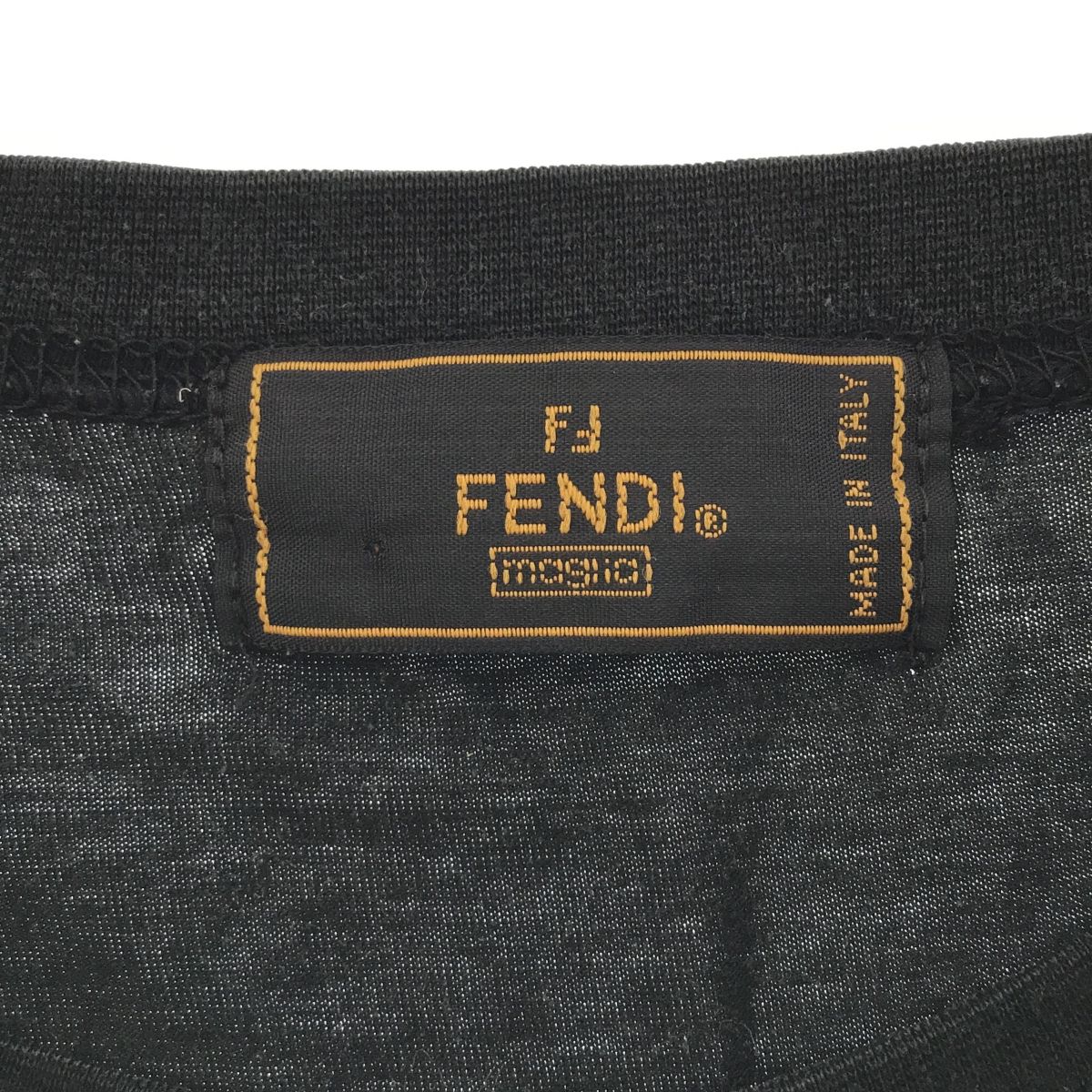 FENDI フェンディ イタリア製 半袖ロゴ Tシャツ ブラック FENDI ブラック ロゴ Tシャツ Mサイズ