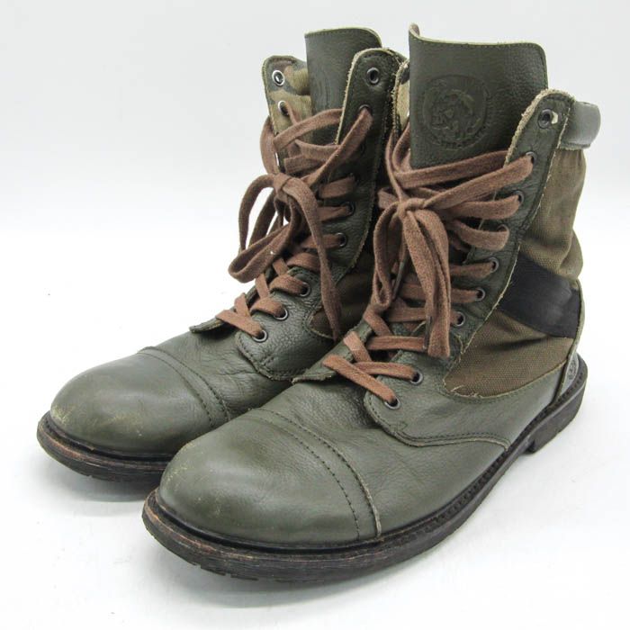 ディーゼル レザーブーツ ブランド シューズ 靴 メンズ 27サイズ カーキ DIESEL 【中古】