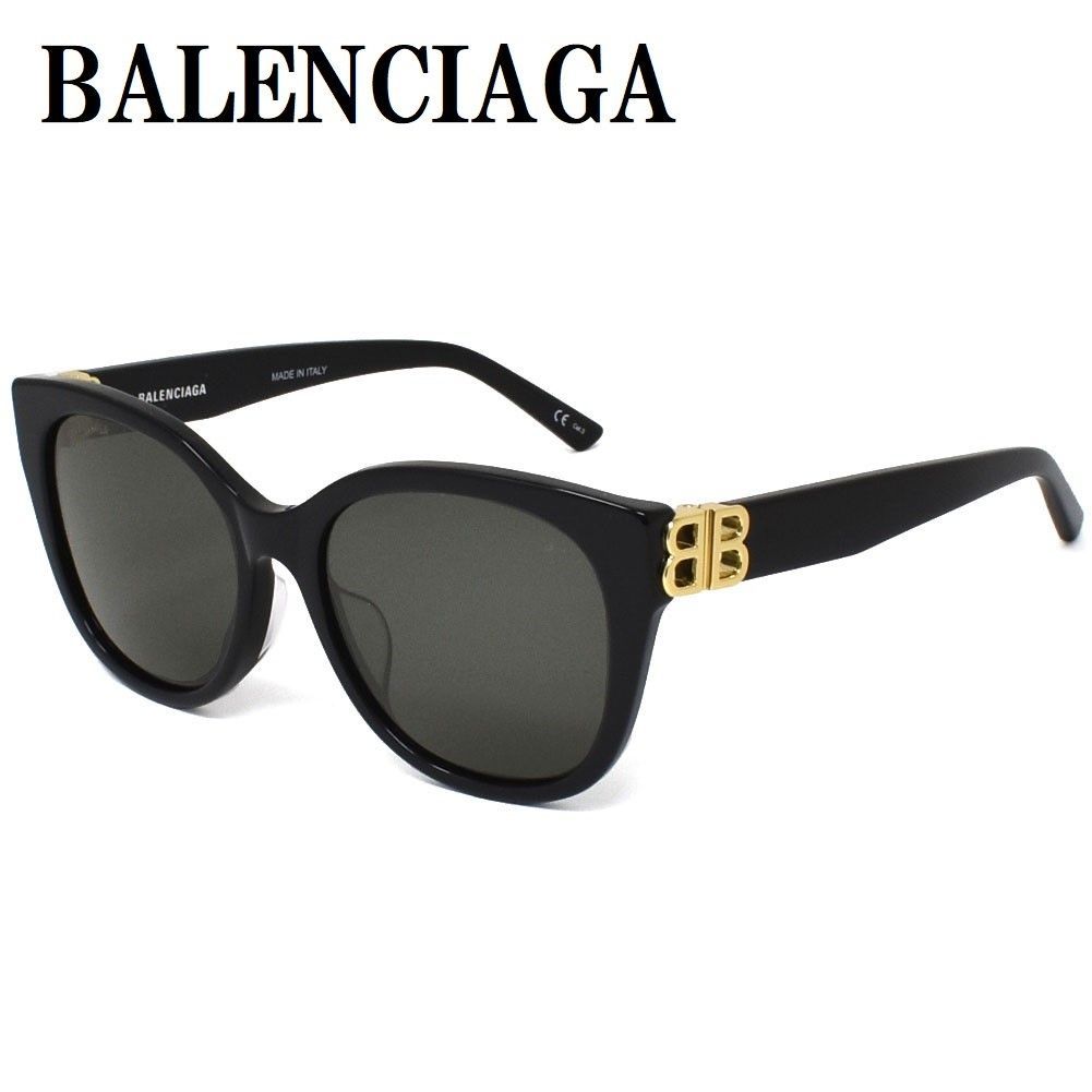 バレンシアガ BALENCIAGA BB0103SA 001 57mm サングラス アジアンフィット アイウェア グレー ブラック