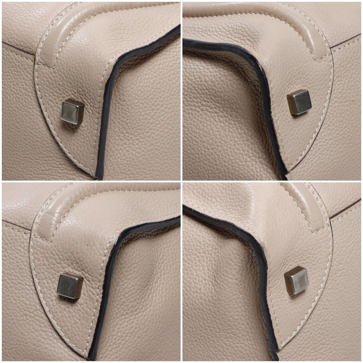 CELINE ラゲージ マイクロ ショッパー レザー ハンドバッグ デューン CELINE ラゲージ マイクロ ショッパー レザー ハンドバッグ