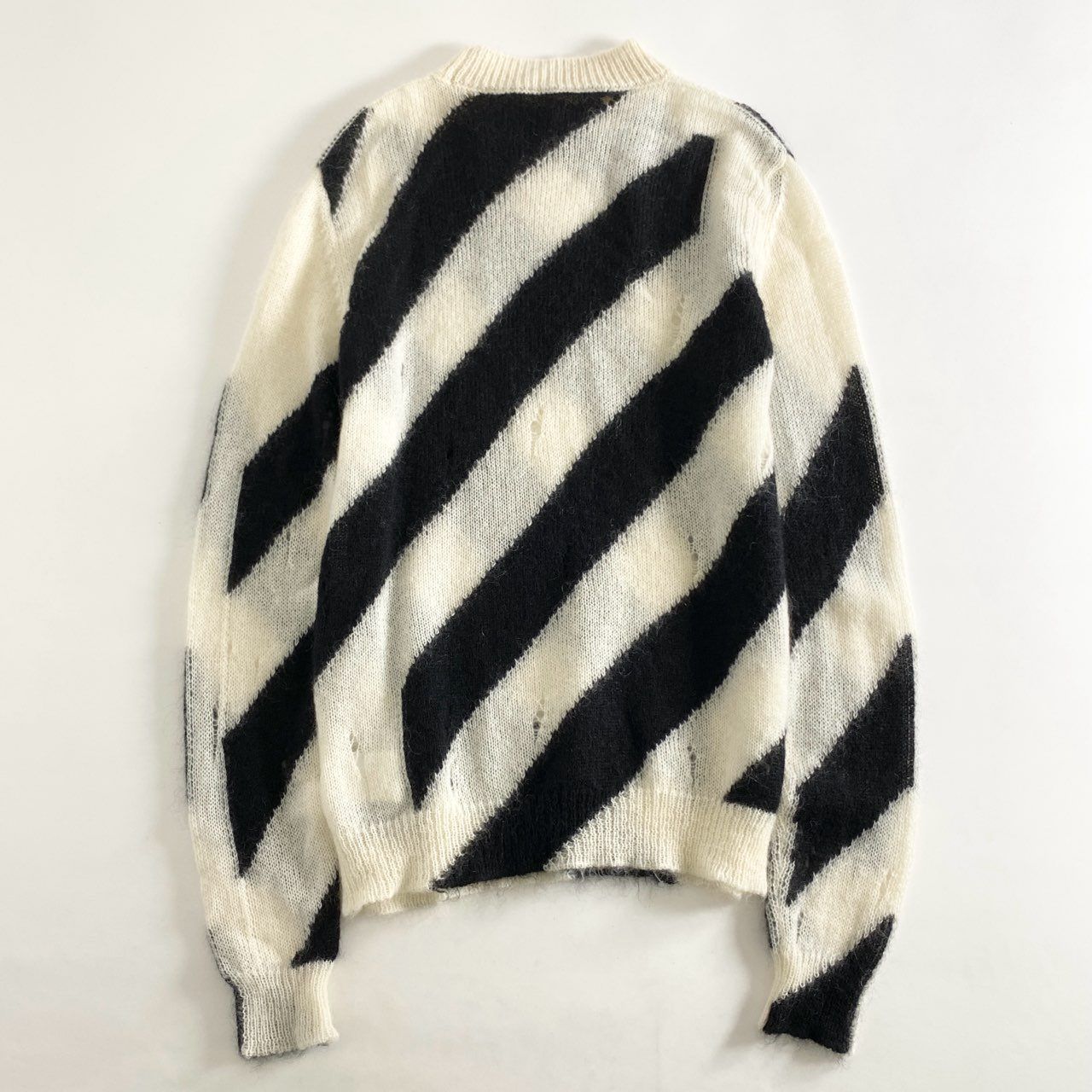 80h12 OFF-WHITE オフホワイト MOHAIR DIAG SWEATER モヘアニット 