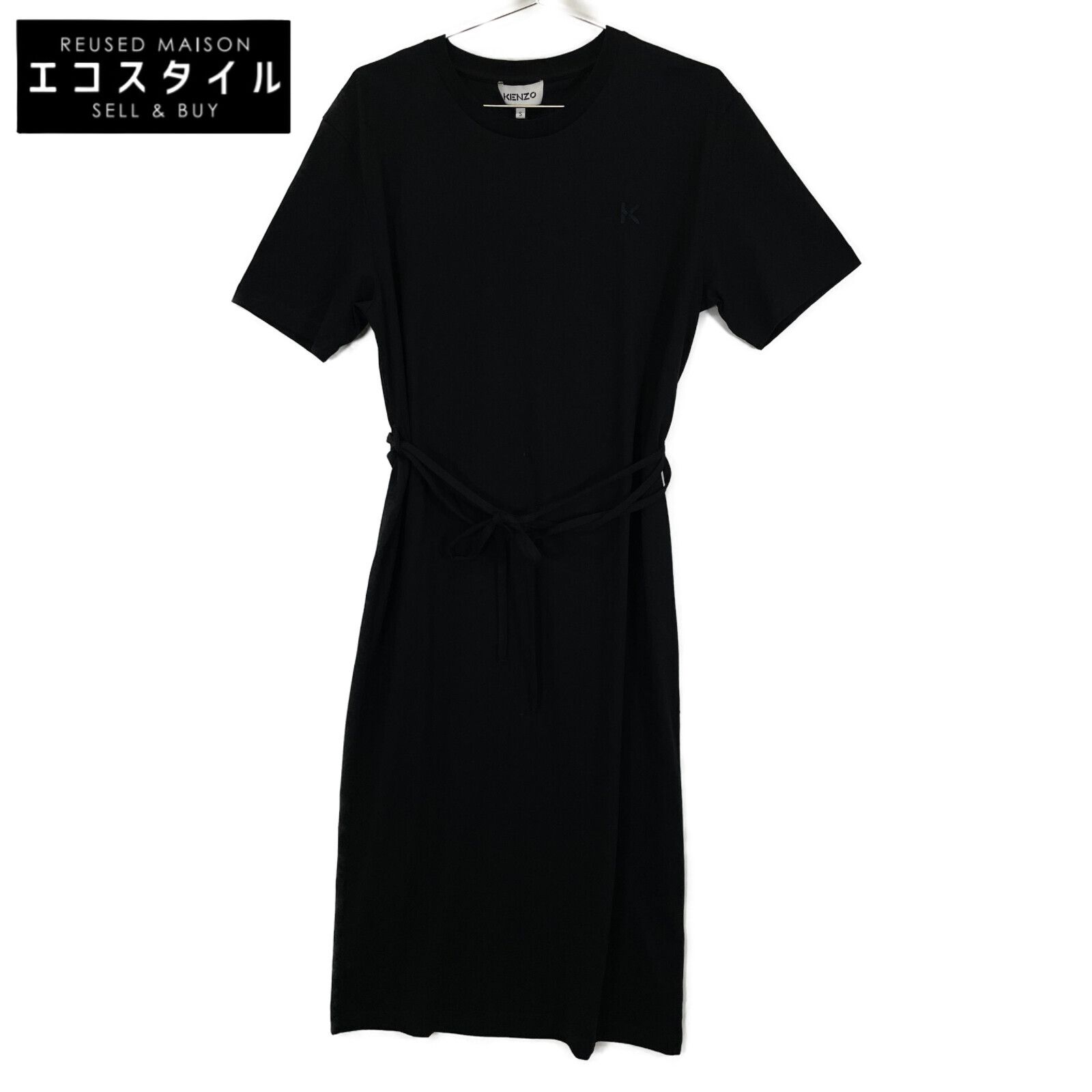 KENZO ケンゾー FA62RD7494SJ ﾌﾞﾗｯｸ K ﾛｺﾞ Tｼｬﾂ ﾄﾞﾚｽ S