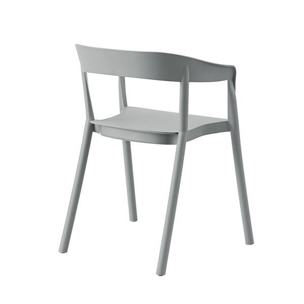 在庫一掃処分！ ダイニングチェア ガーデンチェア 椅子 グレー ホワイト 白 シンプル スタイリッシュ 背もたれ カーブ ガーデニング 庭 テラス ベランダ 屋上 ガレージ azm-cl-504