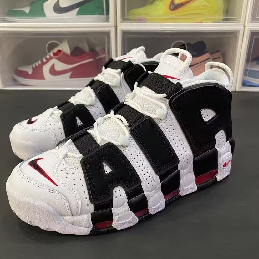 ナイキ NIKE エアモアアップテンポ AIR MORE UPTEMPO スニーカー レザー ハイカット ロゴ 刺繍 白 ホワイト 黒 ブラック  414962-105 /XZ □GY01 - メルカリ