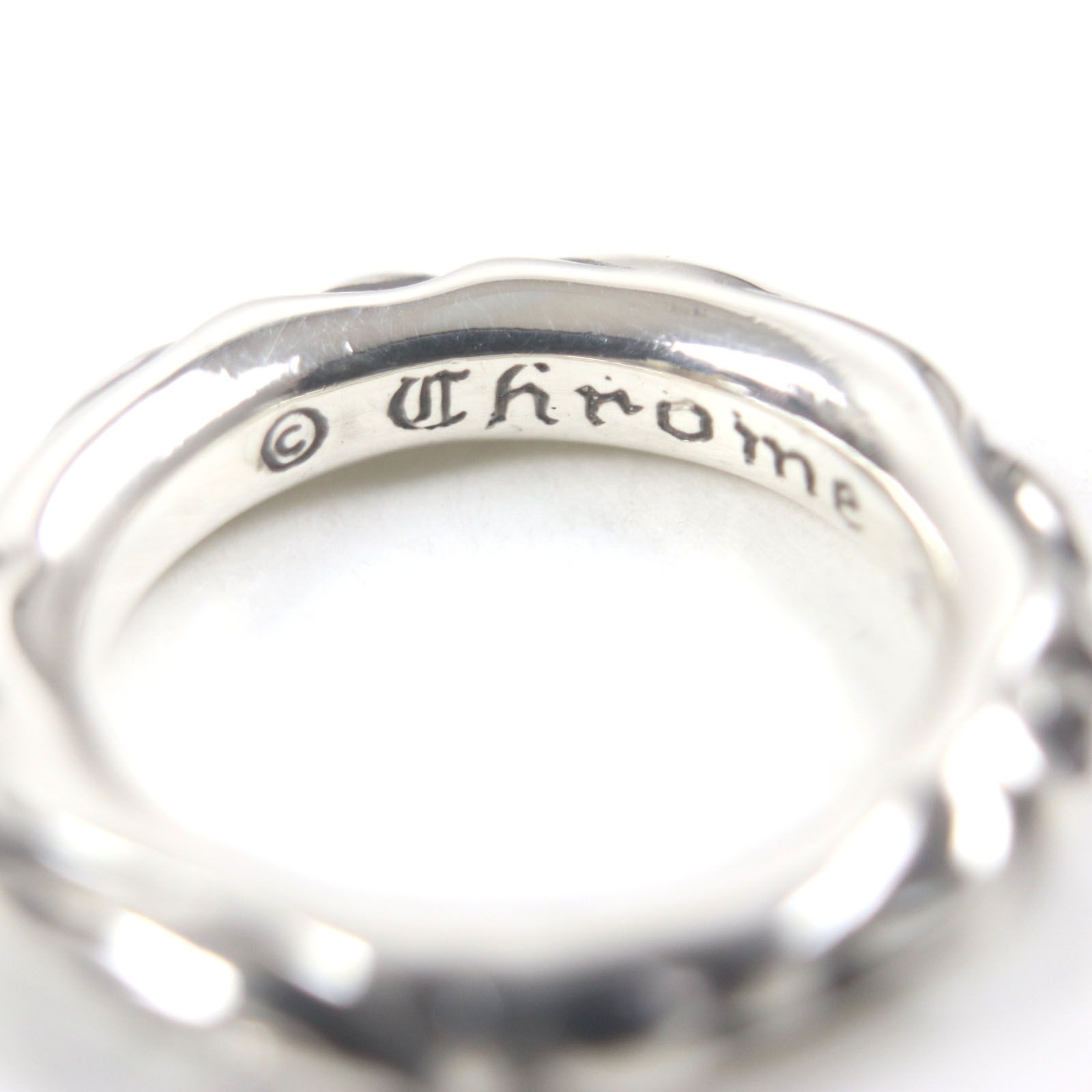 極美品▽CHROME HEARTS クロムハーツ スクロールバンドリング 925 指輪 