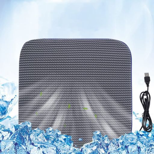 「45x45cm・4個強力ファン」クールシートカバークールマットシートクッションクール座席ズボンの股と座布団快速冷却USB給電取付簡単メッシュ仕様超通気DC12Vオフィス椅子自宅用