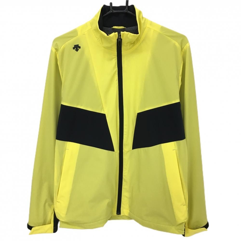 【超美品‼️】DESCENTE GOLF ジャケット サイズO ストレッチ 美品】デサントゴルフ ジャケット イエロー×黒 ストレッチ 裏