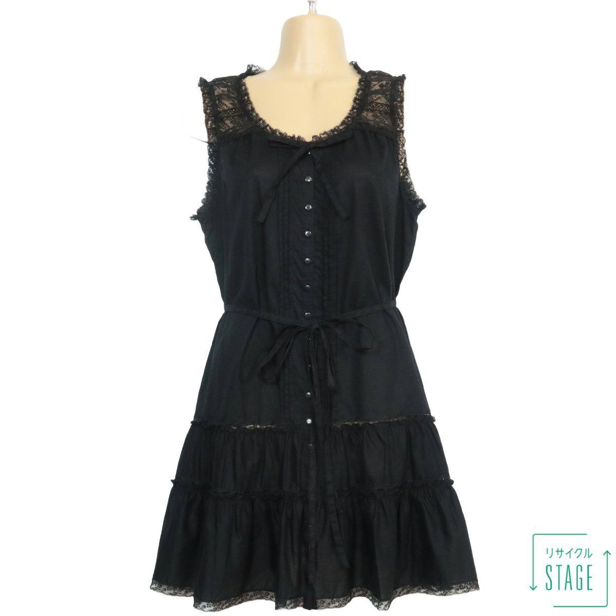 ピンクハウス☆フェミニン♪綿ローンのノースリーブワンピース レース