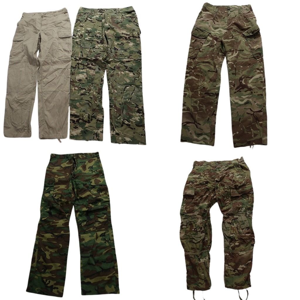 古着卸 まとめ売り フィールドパンツ 米軍実物・民間 ミリタリー 5枚セット (メンズ M /W36 ) 無地 マルチカム MU1843