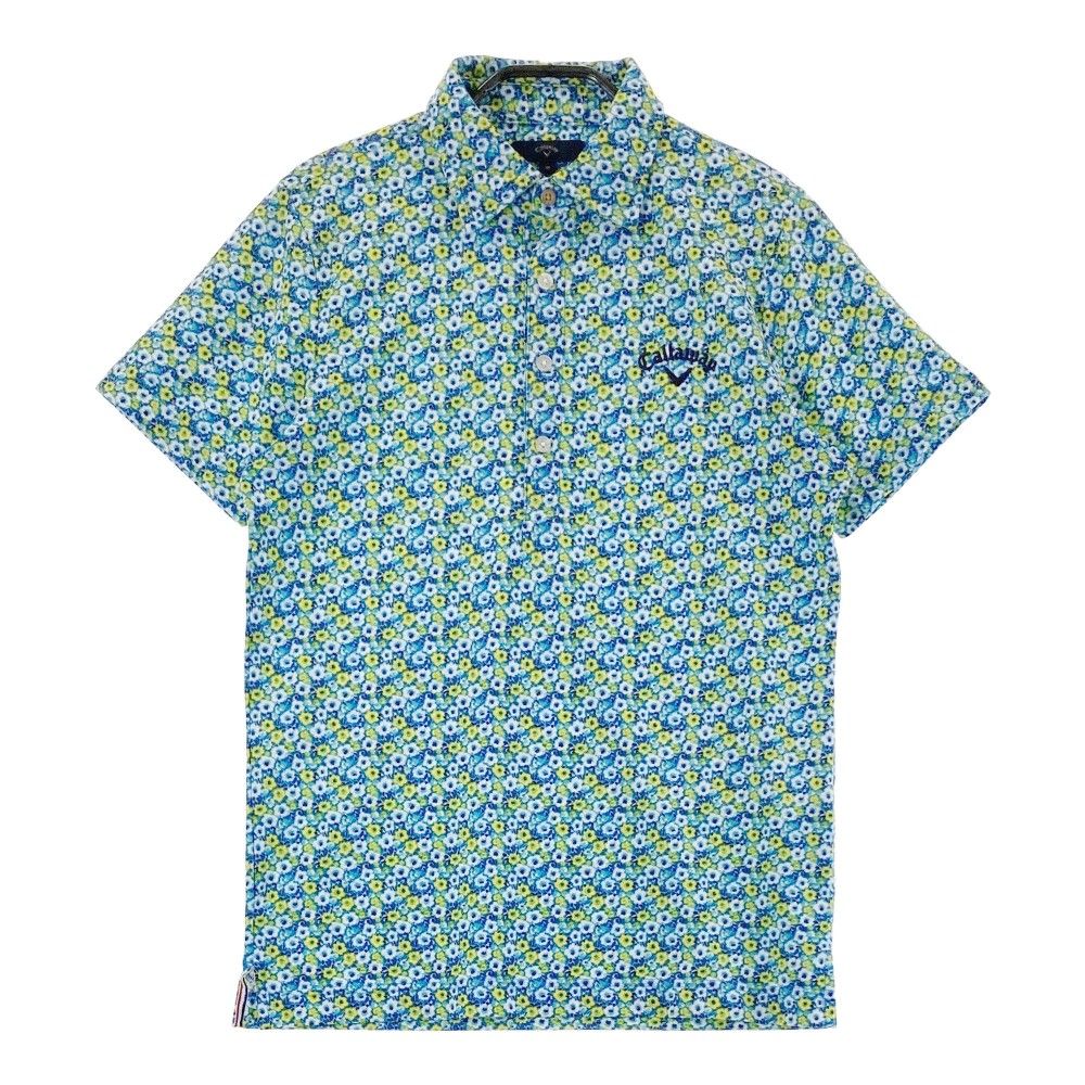 キャロウェイゴルフ　Callaway 花柄ポロシャツ Lサイズ イエロー キャロウェイゴルフ Callaway Golf 花柄 共衿 シャツ ポロシャツ