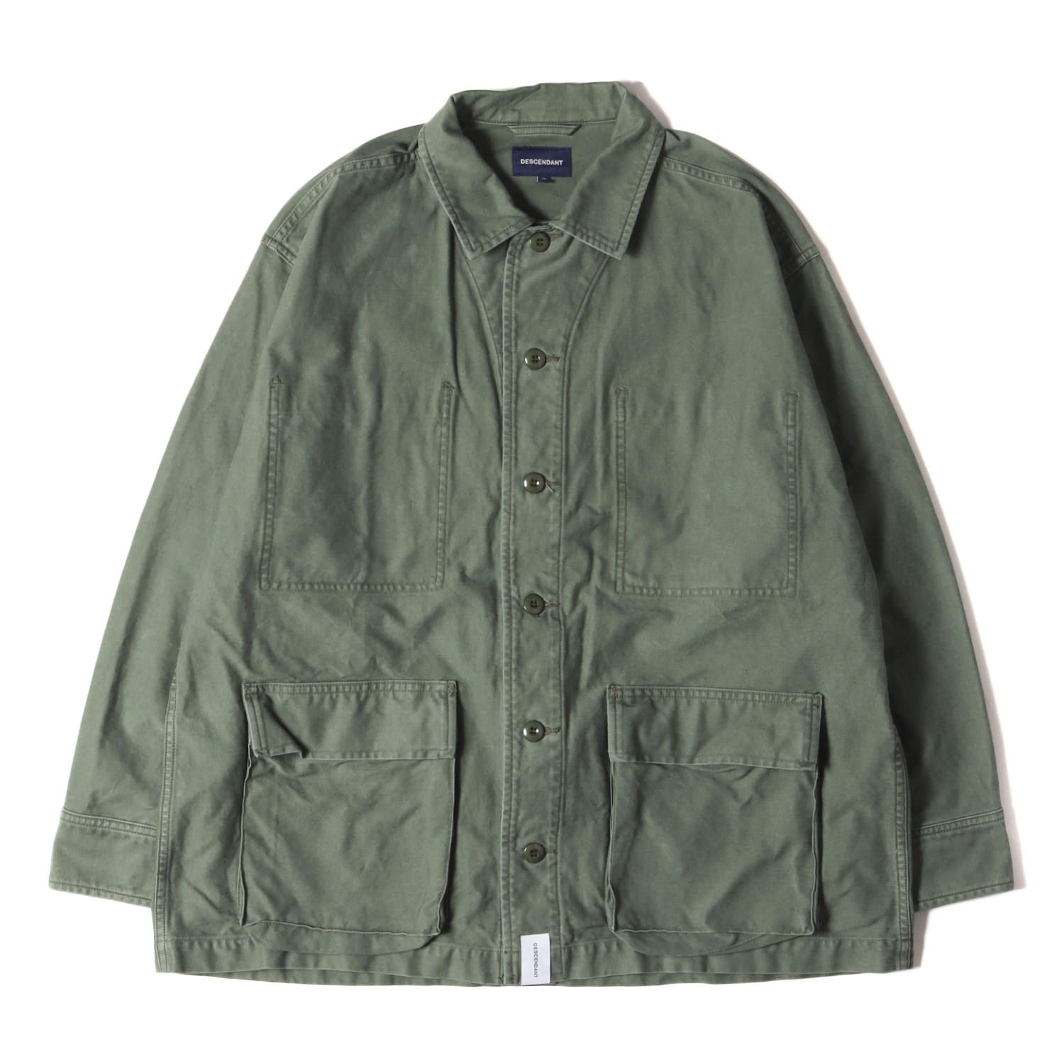 美品 DESCENDANT ディセンダント シャツ サイズ:2 19SS バックサテン オーバーサイズ ミリタリー 長袖 シャツ DWU SATIN  LS SHIRT オリーブドラブ トップス カジュアルシャツ ミリタリー【メンズ】 - メルカリ