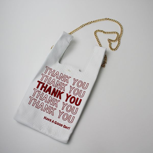 美品 L'Appartement アパルトモン GOOD GRIEF グッドグリーフ THANK YOU LEATHER BAG チェーン レザーバッグ/ホワイト【2400013307765】