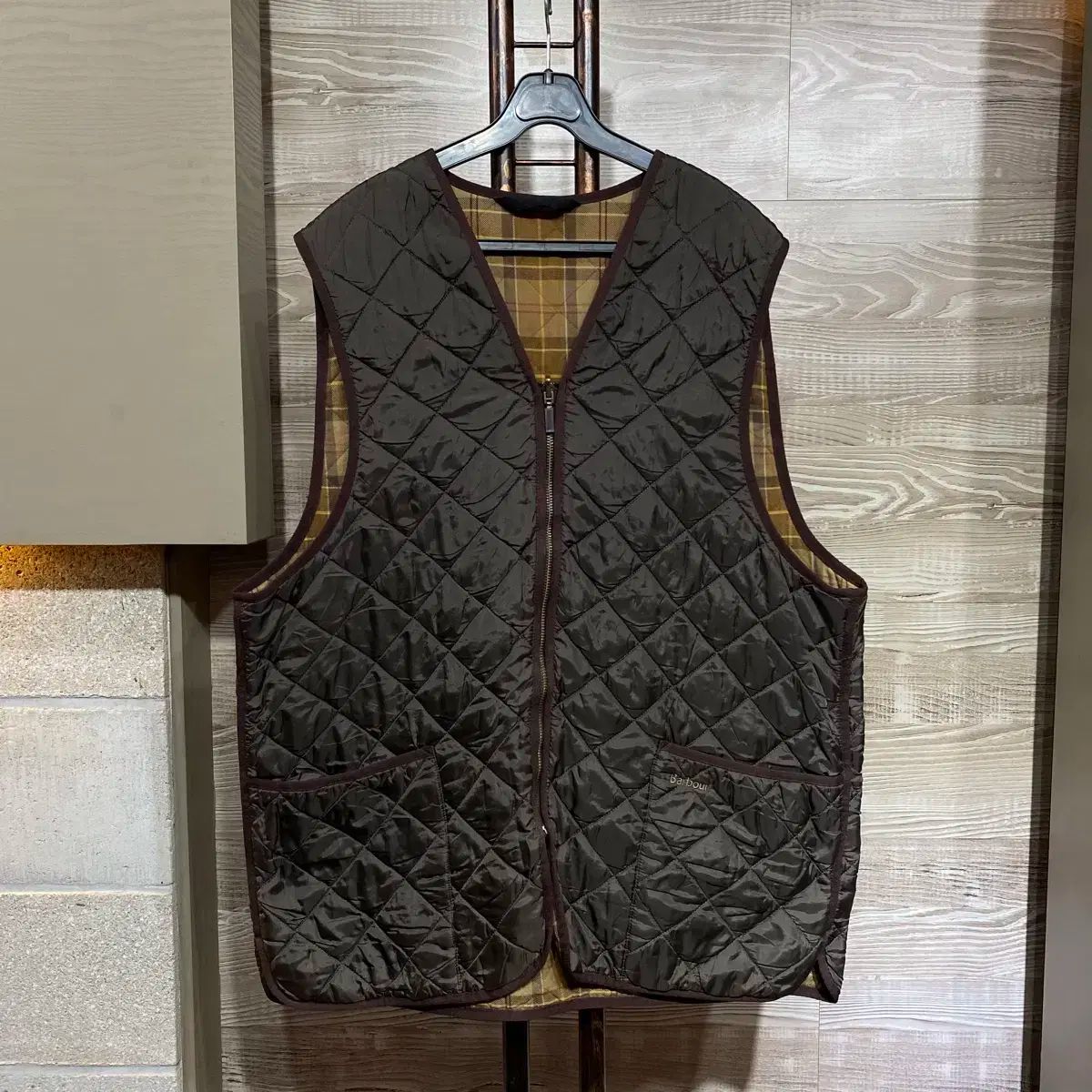 Barbour BARBOUR バブアー キルティング ダウンジャケット ベスト 2XL np57 リバーシブル ブルゾン パーカー
